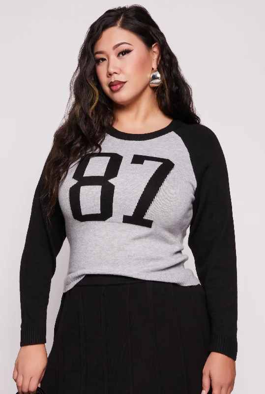 Plus Size 87 Raglan Sweater