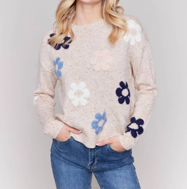 Flower Power Sweater In Truffle