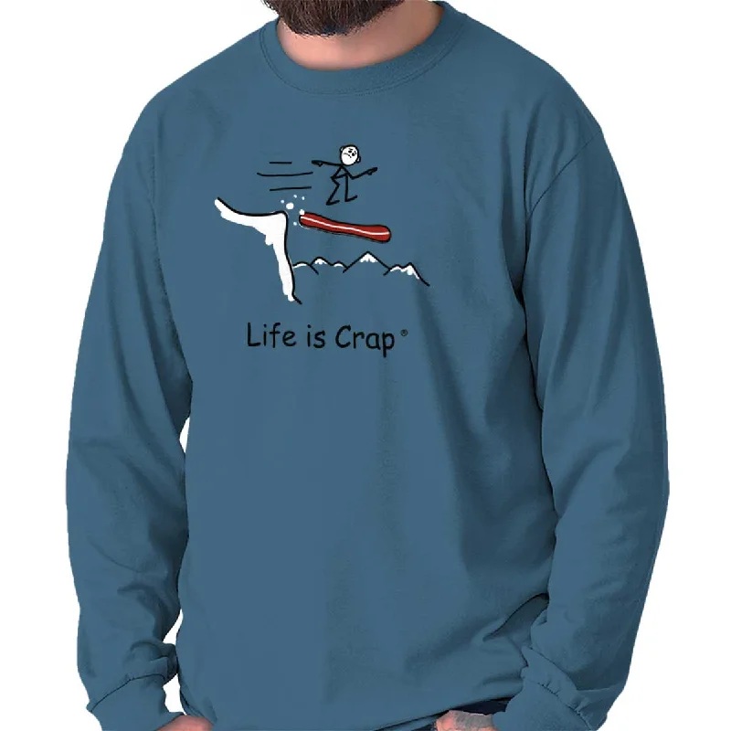 Snowboard Off A Cliff Long Sleeve Tee